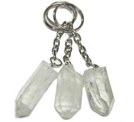 Mineral Keychain - Clear Quartz Rough Point