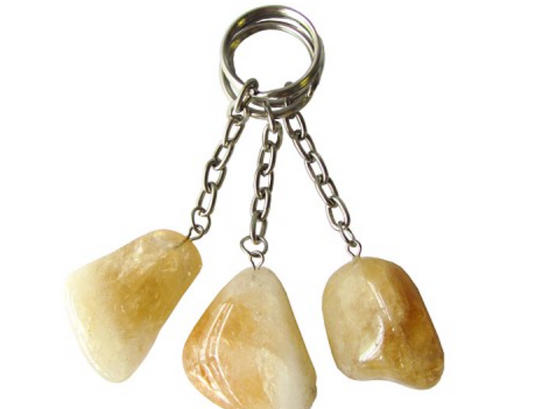 Tumbled Stone Keychain - Citrine