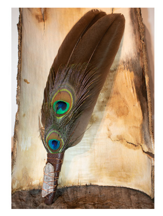 Cleansing Feather - Fan with Quartz
