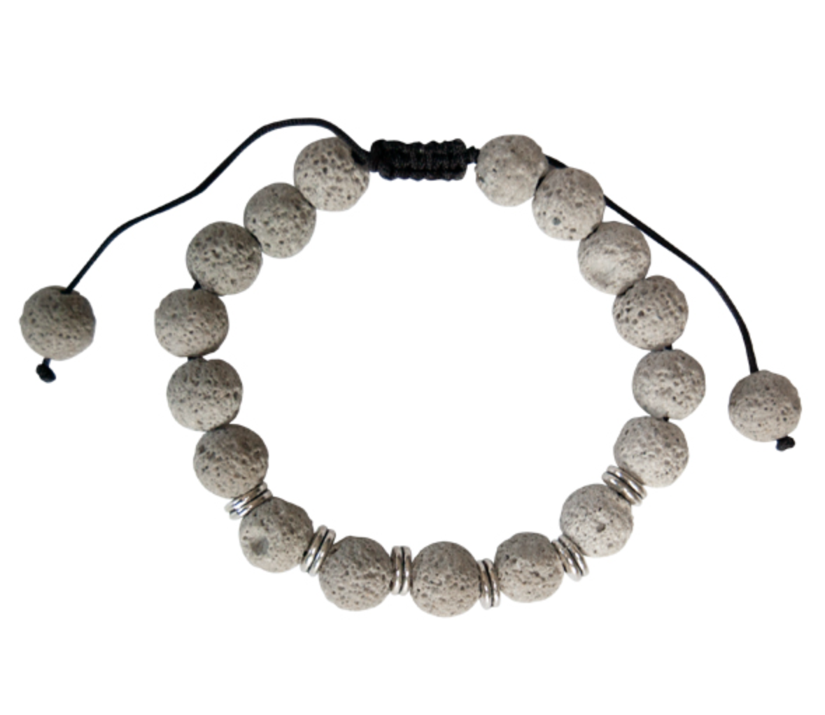 Grey Lava Bead Bracelet (Natural Gemstone Bracelet)